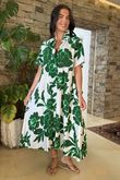 The Lilia Shirt Dress Palm